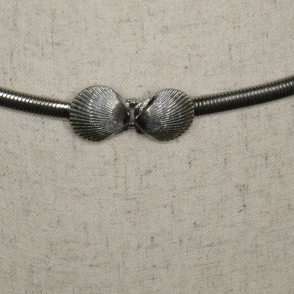 Mimi Di Niscemi Vintage Scallop Shell Seashell Silver Tone Stretch Belt Size M-L - Picture 3 of 11